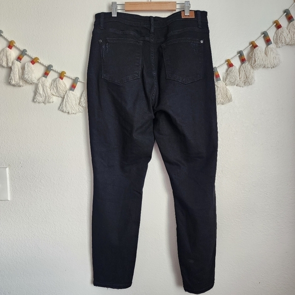 Judy Blue Black Boyfriend Fit High Waisted Distress Ripped Skinny Jeans Stretch - Picture 4 of 13